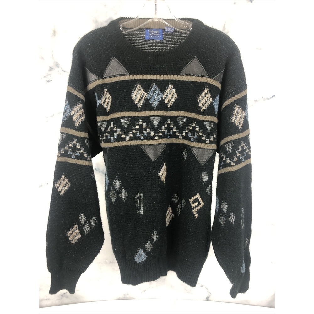 Vintage Cambridge Classics Mervyns Sweater Mens Knit Multi Colored Medium
